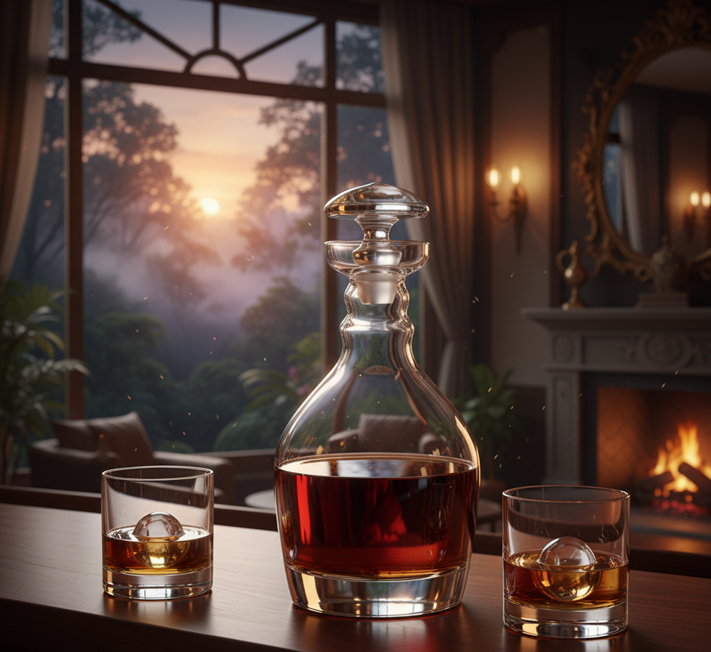 Thomas Jefferson Decanter with Free Luxury Satin Decanter and Stopper Bags