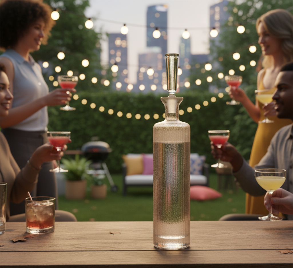 Vodka Decanter Gift Set with Free Luxury Satin Decanter and Stopper Bags