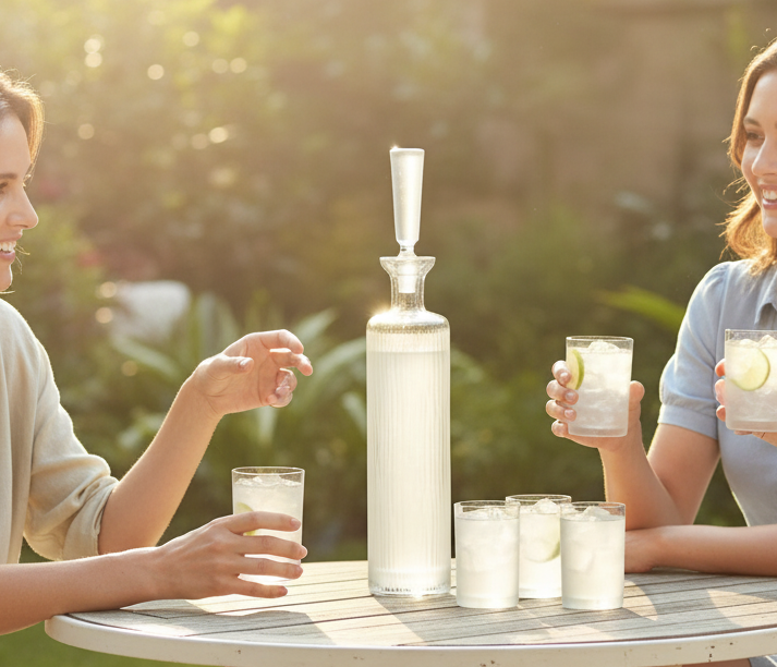 Vodka Decanter Gift Set with Free Luxury Satin Decanter and Stopper Bags