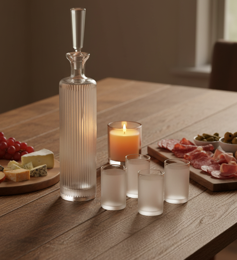 Vodka Decanter Gift Set with Free Luxury Satin Decanter and Stopper Bags