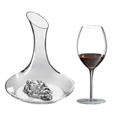 Torus Decanter Gift Set (5 Pieces) with Free Luxury Satin Decanter and Stopper Bags