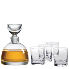Captain's Decanter Gift Set (5 Pieces) with Free Luxury Satin Decanter and Stopper Bags