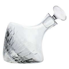 Beveled Orbital Single Decanter with Free Luxury Satin Decanter and Stopper Bags