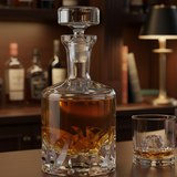 Beveled Blade Decanter with Free Luxury Satin Decanter and Stopper Bags