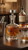 Beveled Blade Decanter with Free Luxury Satin Decanter and Stopper Bags