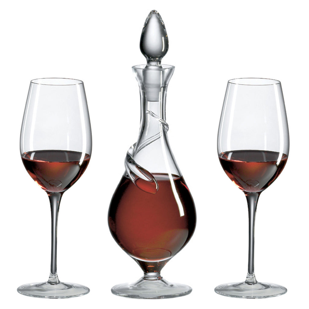 Glorious Decanter Gift Set (5 Pieces) with Free Luxury Satin Decanter and Stopper Bags