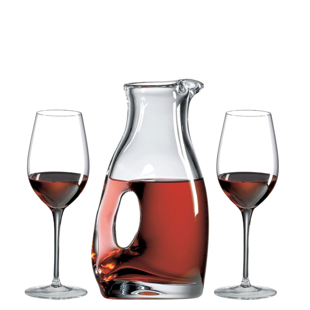 Cornwall Decanter Gift Set (5 Pieces) with Free Luxury Satin Decanter and Stopper Bags