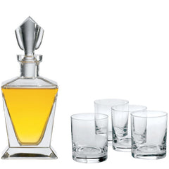 Wellington Double Old Fashioned Decanter Gift Set with Free Luxury Satin Decanter and Stopper Bags