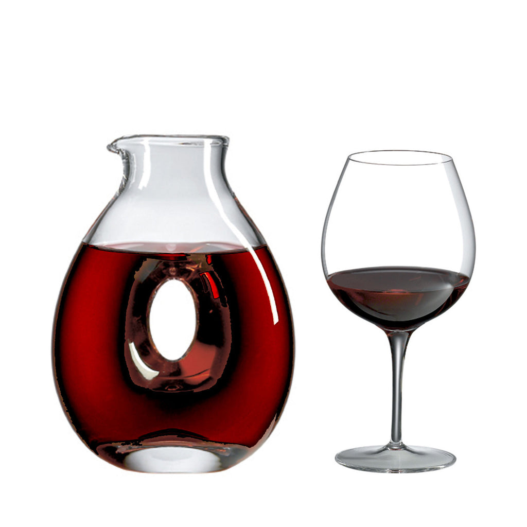 Torus Decanter Gift Set (5 Pieces) with Free Luxury Satin Decanter and Stopper Bags