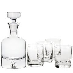 Captain's Decanter Gift Set (5 Pieces) with Free Luxury Satin Decanter and Stopper Bags and Microfiber Cleaning Cloth