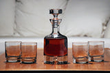 Taylor Double Old Fashioned Decanter Gift Set with Free Luxury Satin Decanter and Stopper Bags